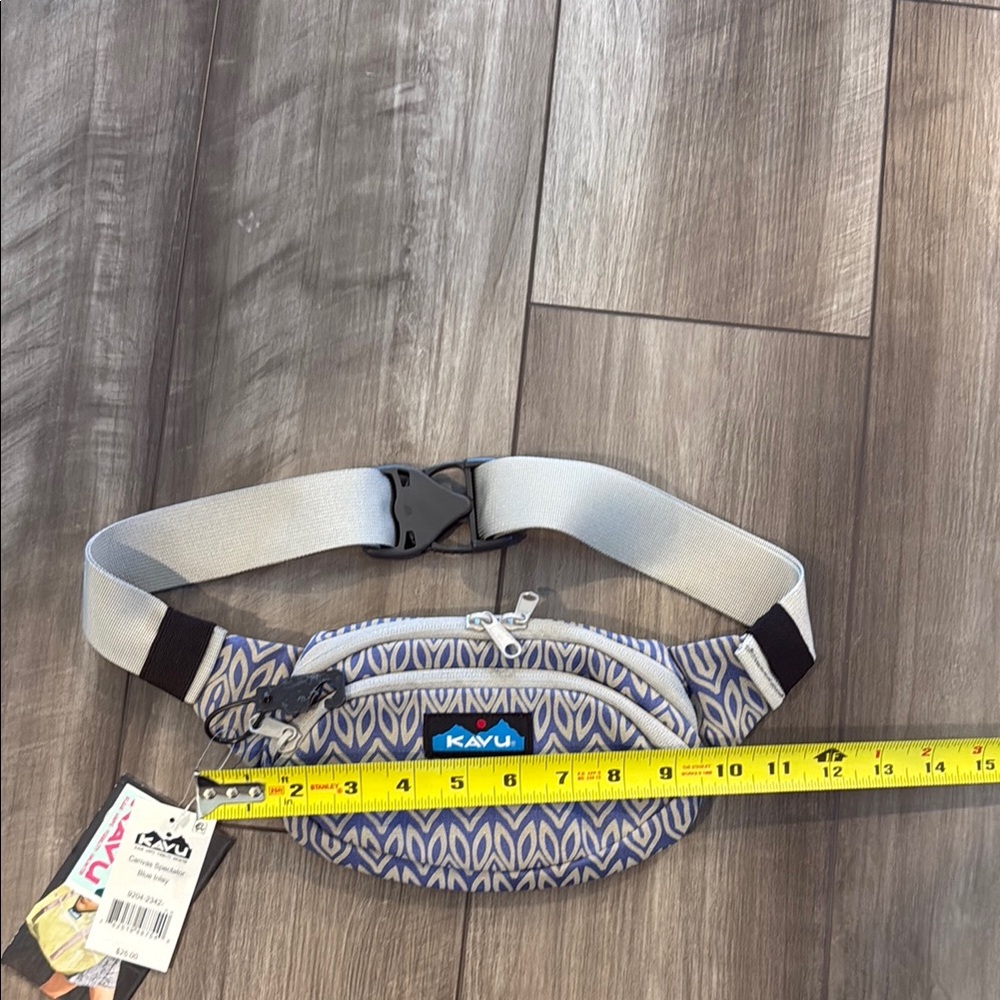 KAVU Blue and Grey Patterned Waist Bag